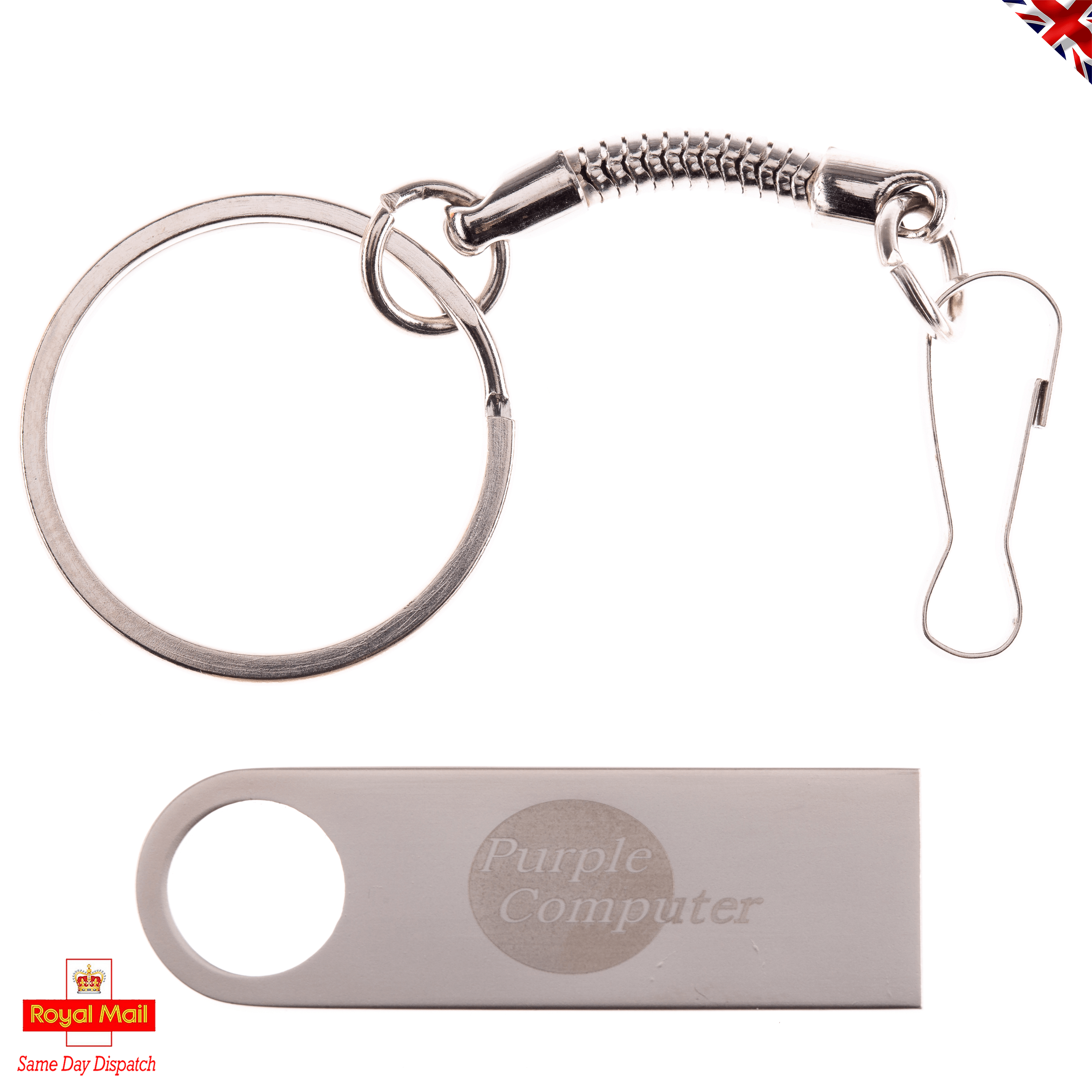 32GB USB Flash Drive with Key Ring Clip 8 Powder Coated