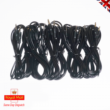 Black Audio Cable with 3.5 mm Stereo Jack