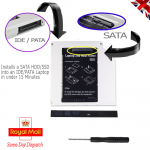 New Universal 2nd HDD SSD Hard Disk Drive Caddy Adapter Pata IDE to SATA 12.7 mm 2 New Universal 2nd HDD SSD Hard Disk Drive Caddy Adapter Pata IDE to SATA 12 7 mm