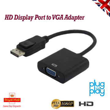 New Display Port DP Male to VGA Female Adapter