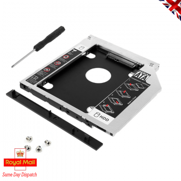 New 2nd HDD Optical | DVD RW Bay Caddy Adapter 9.5 mm to 2.5″ HDD | SSD