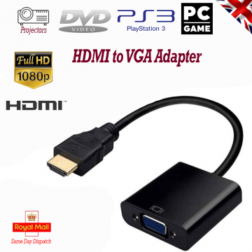 New HDMI Male to VGA Female 1080p Adapter Cable Black