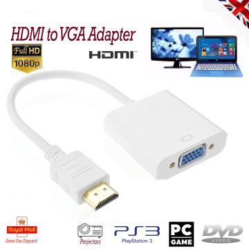 New HDMI Male to VGA Female 1080p Adapter Cable White