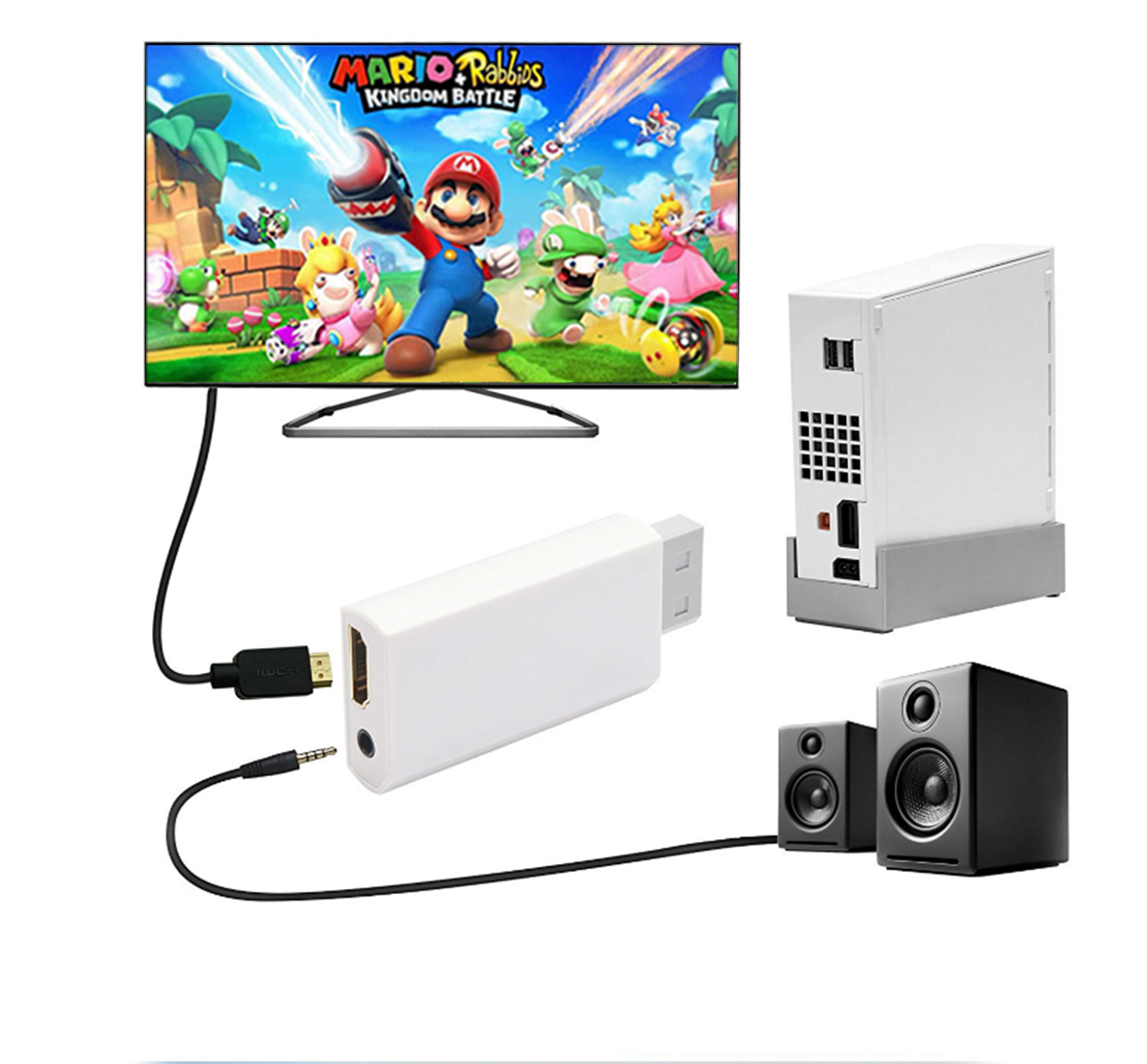 Wii to HDMI 1080p Audio Output Converter 10 Wii to HDMI 1080P HD and Audio Output Converter Adapter Wii To HDMI | 3.5mm Jack