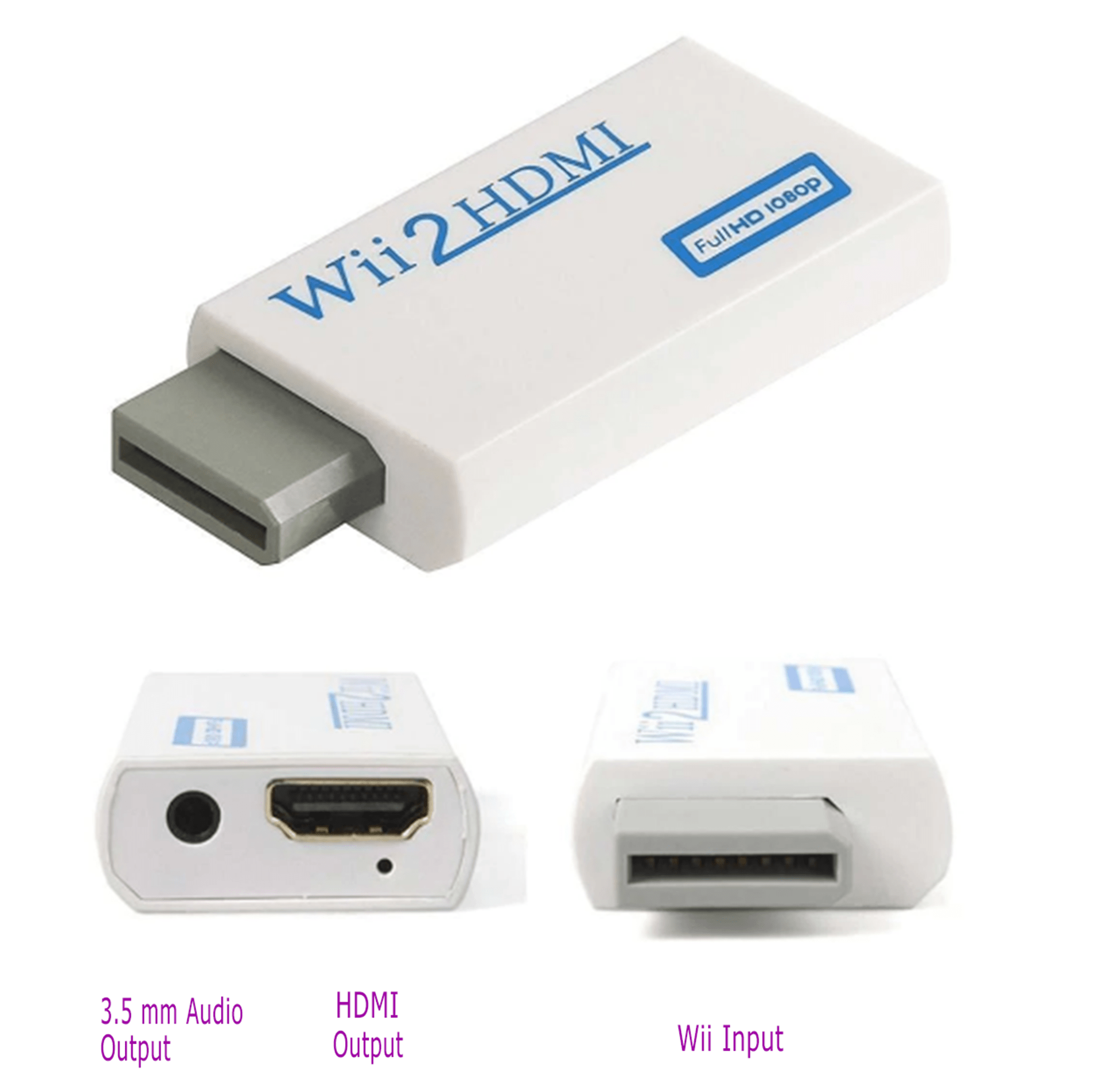 Wii to HDMI 1080p Audio Output Converter 7 Wii to HDMI 1080P HD and Audio Output Converter Adapter Wii To HDMI | 3.5mm Jack