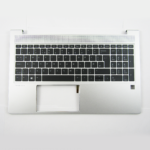 New Silver Palmrest Backlit UK Keyboard N01934-031