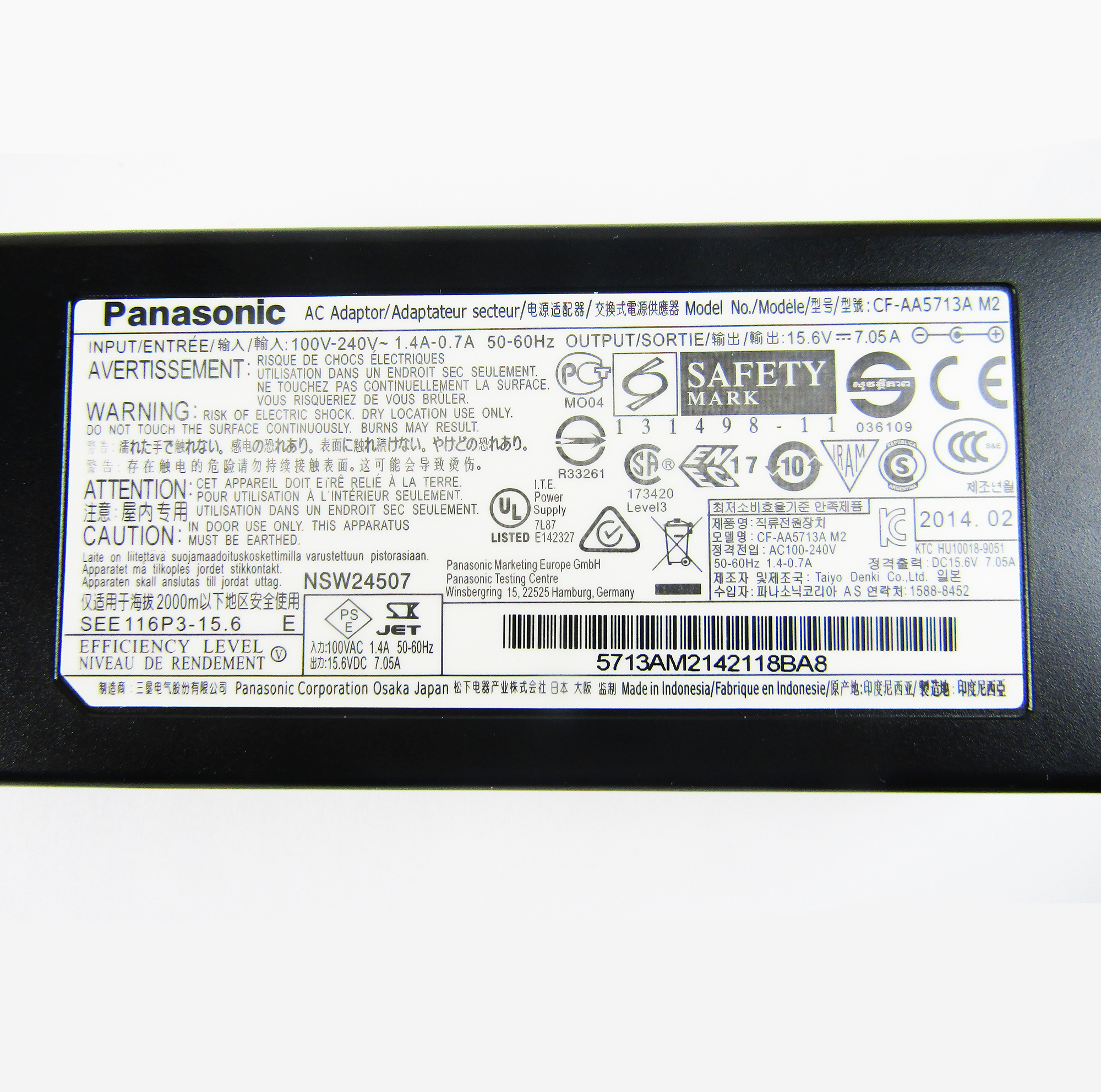 New Original Laptop Charger for Panasonic Toughbook 5 15.6V 7.05A Laptop Charger for Panasonic